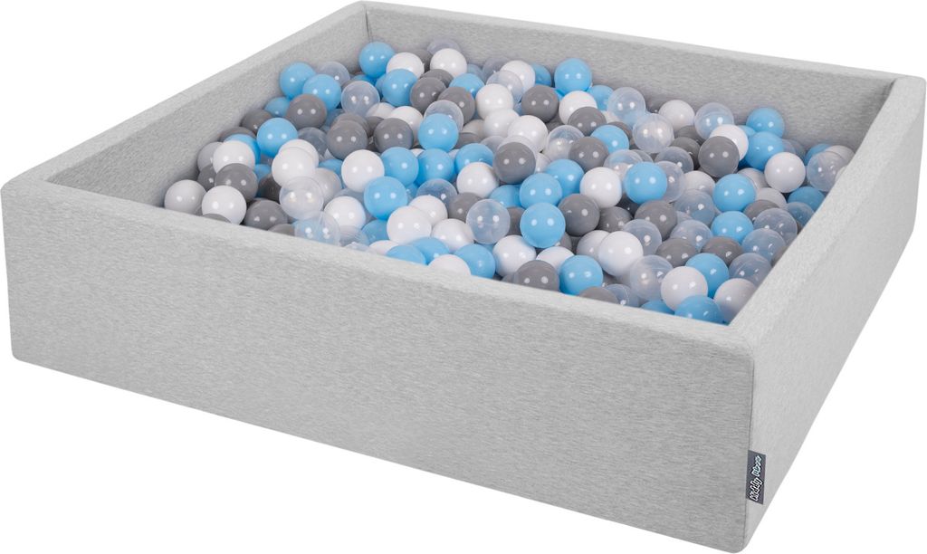 KiddyMoon Bällebad 120x30cm 300 Bälle ∅7cm Quadrat Bällepool Mit Bunten Bällen Für Babys Und Kinder