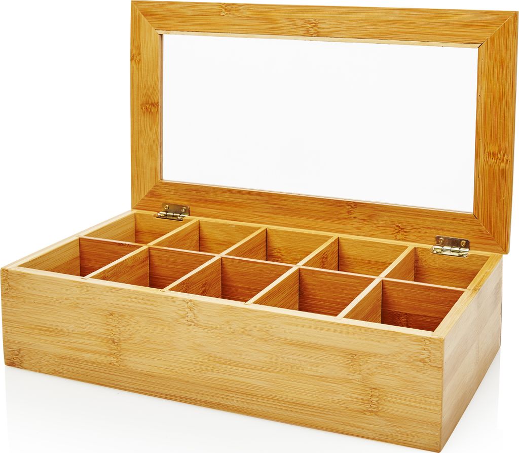 Lumaland Cuisine Teebox aus Bambus mit 10 Fächern ca. 36,7 Produktbild