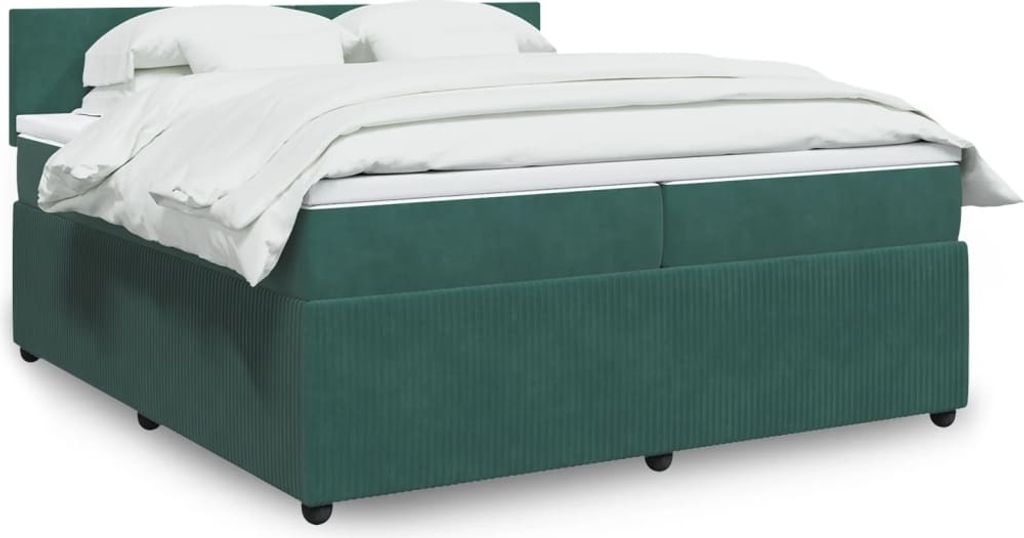 Maison Exclusive - Boxspringbett mit Matratze Dunkelgrün 200x200 cm Samt