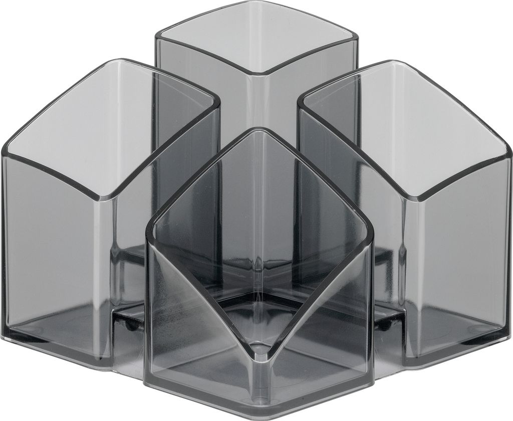 HAN Stiftehalter SCALA grau-transparent Polystyrol 4 Fächer 12,5 x 12,5 x 10,0 cm