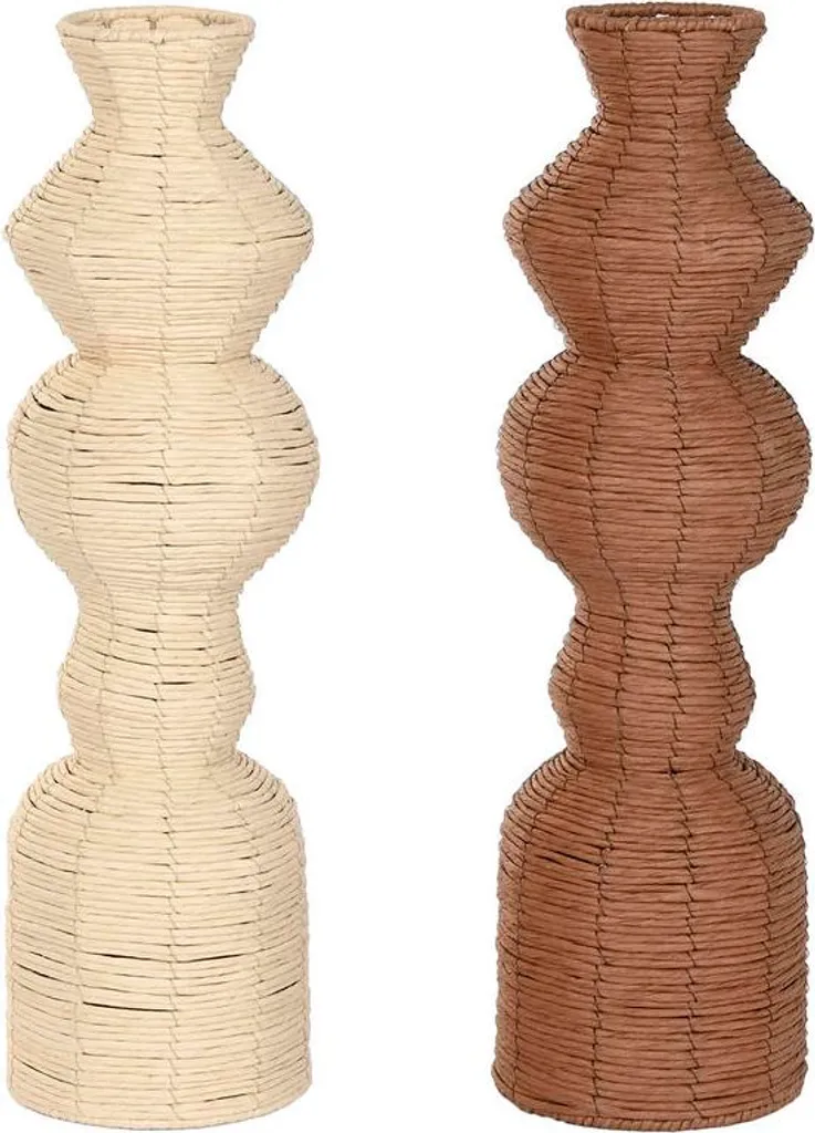 Grand Vase de Sol Marron Naturel Home ESPRIT Style Urbain 70 cm x2