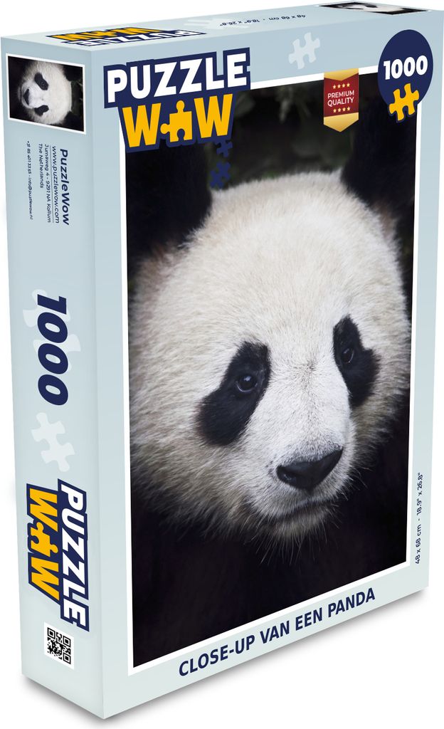 MuchoWow Puzzle 1000 Teile Panda - Porträt - Schwarz - Weiß - Spielzeug - Alt und Jung - Spiele - Puzzeln