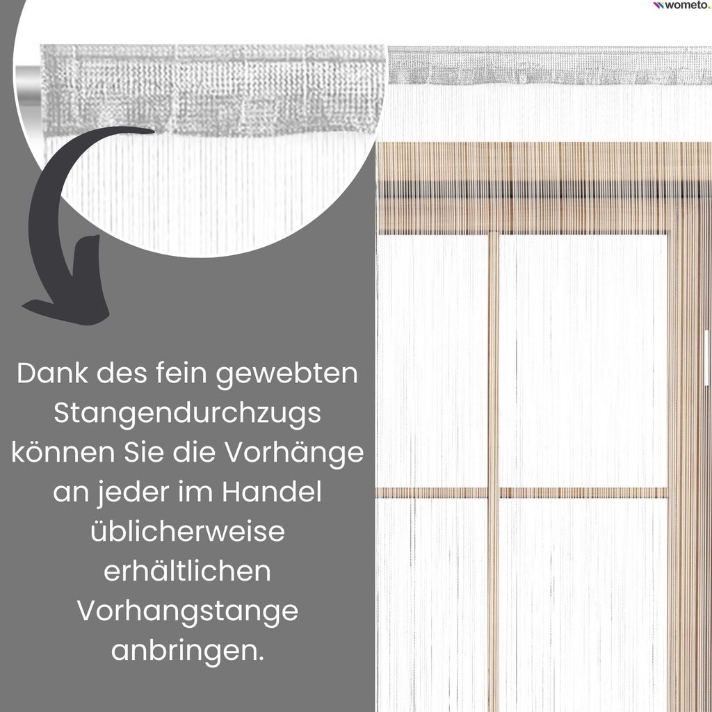 wometo Fadenvorhang Türvorhang Fäden 90x245 weiß - Produktbild 4