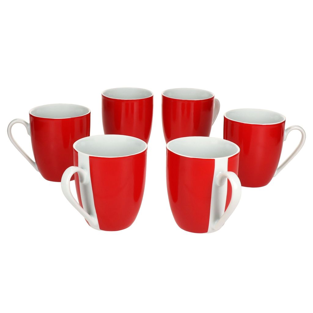 zestaw 6 czerwonych talerzy do zupy Variant kolorowe Zdjęcie produktu 