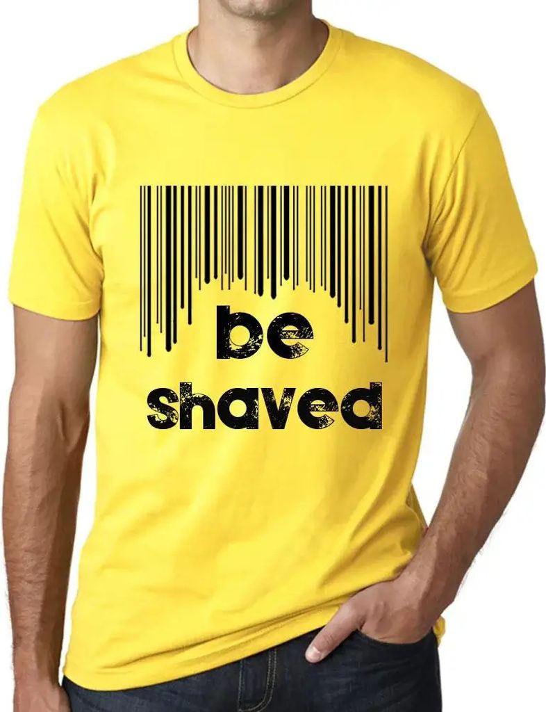 Herren Grafik T-Shirt Barcode rasieren – Barcode Be Shave – Öko-Verantwortlich Vintage Jahrgang Kurzarm Lustige Druck Geburtstag Geschenk Mann