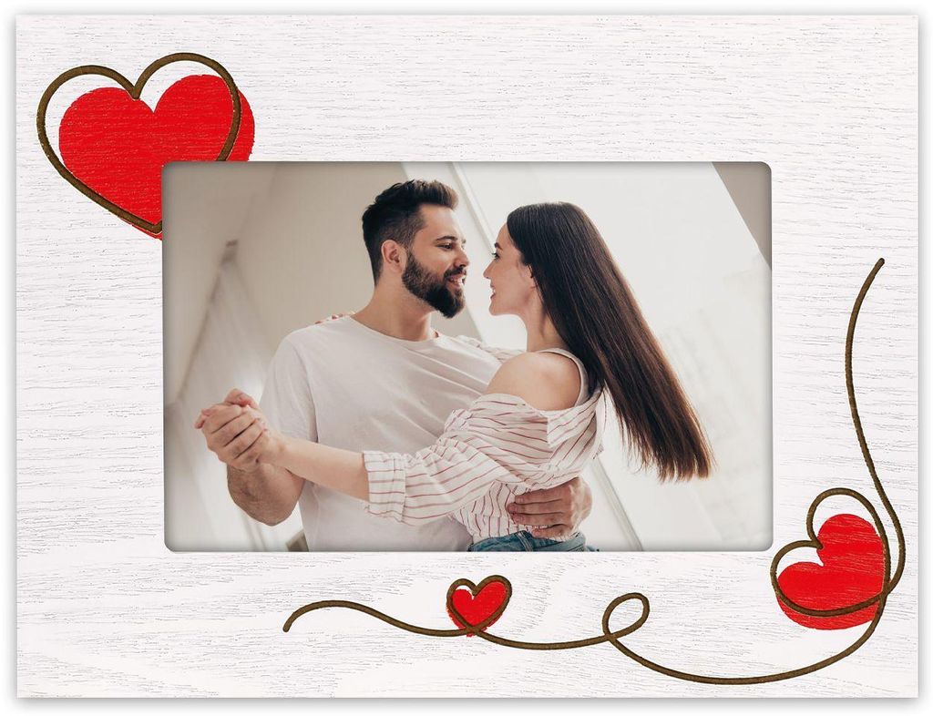Fotorahmen ZEP Zoe Weiß 10 x 15 cm Herzen