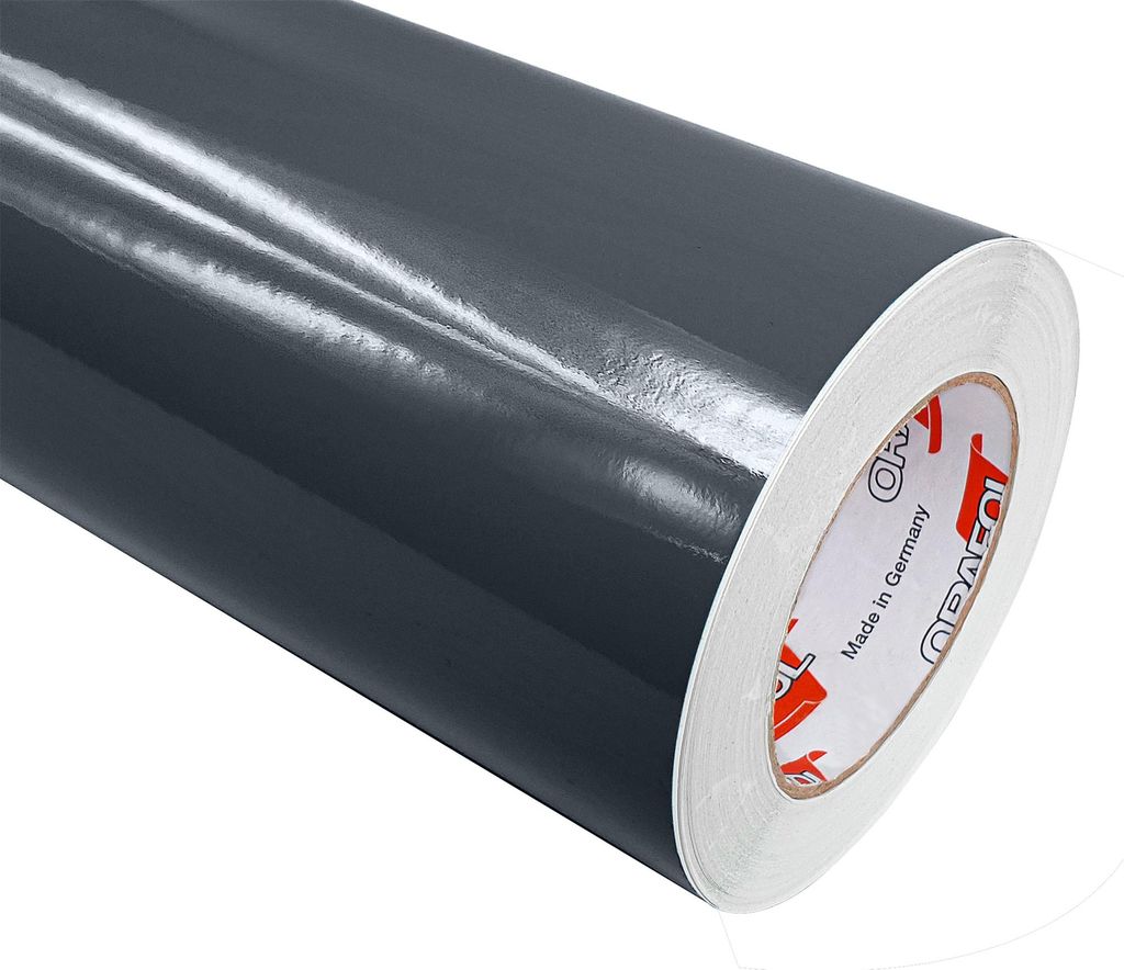 DecoMeister Möbelfolie selbstklebend 100x50 cm - Graphitgrau Hochglanz - Einfarbig Klebefolie für Möbel - Klebefolie Möbel für einfache Anwend...