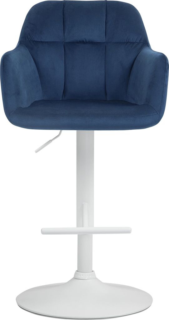 Barhocker HLO-CP329 Samt weiß blau