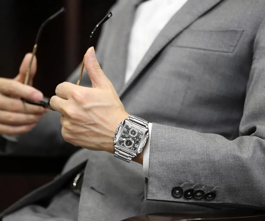 Orologio Uomo Fashion Quadrato Acciaio 41mm - Trend 2024 - 2