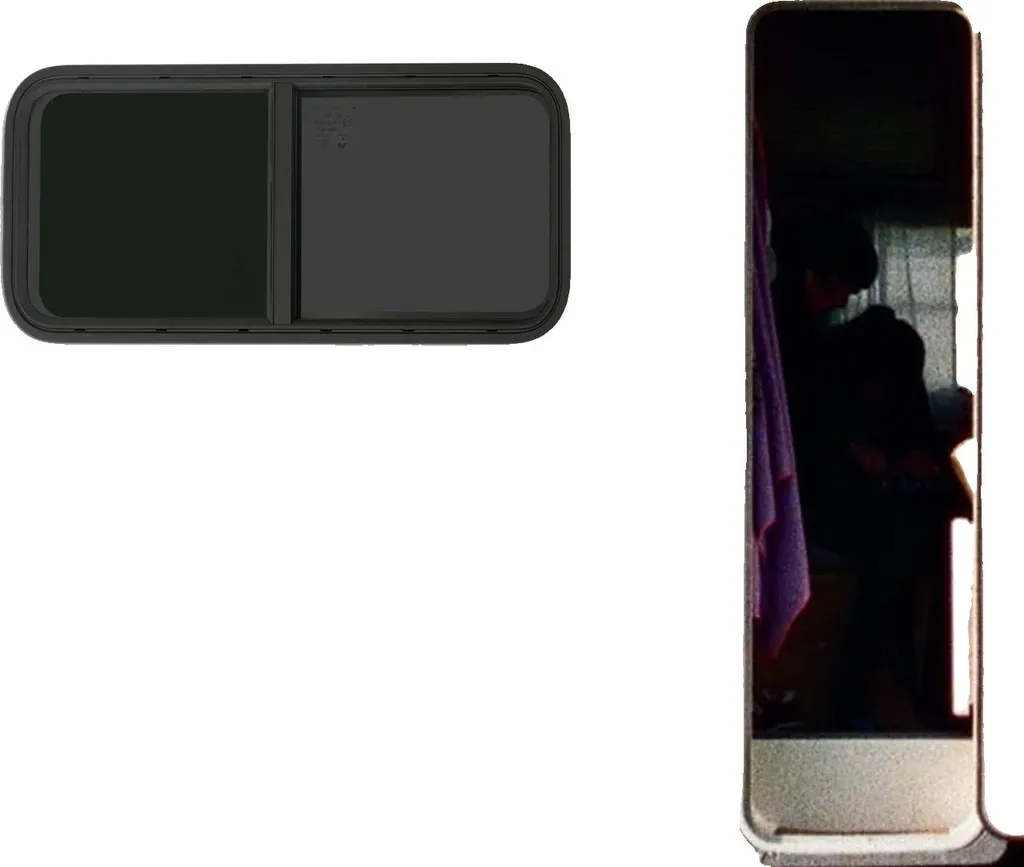 Fenêtre en alu 1000x400 mm avec vitre teintée anti-UV et anti-regard
