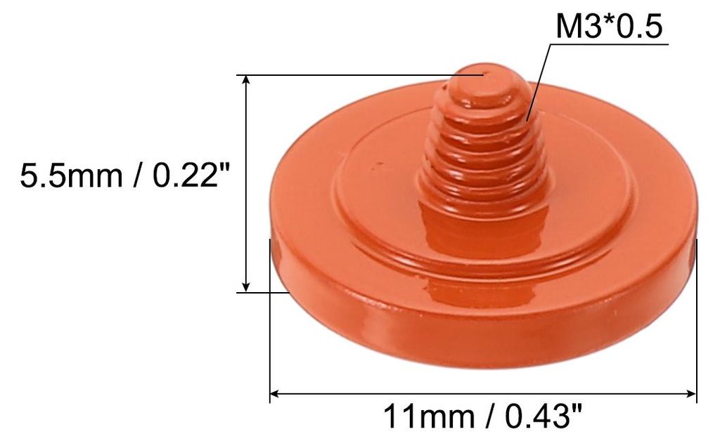 Kamera-Ausl?serknopf, 5er Pack weicher Ausl?serknopf aus reinem Kupfer, konkav, geeignet fš¹r DSLR/SLR-Kameras, orange