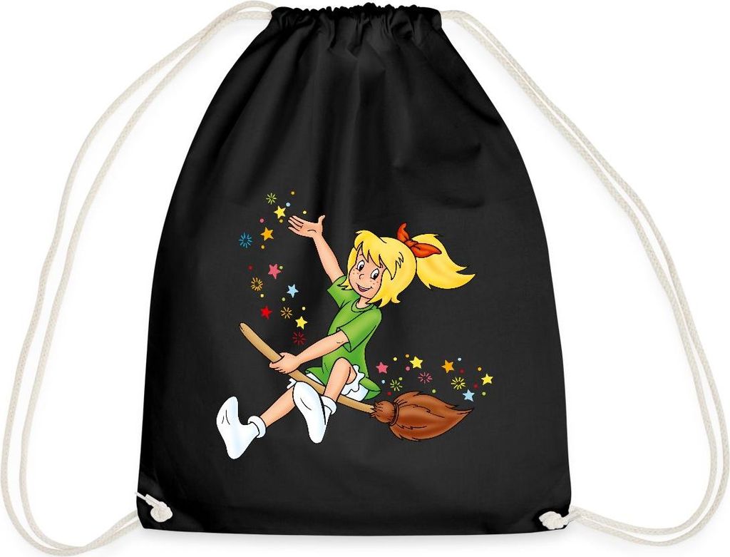 Spreadshirt Bibi Blocksberg Fliegt Auf Kartoffelbrei Turnbeutel, One size, Schwarz