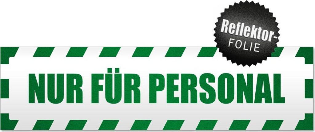 Nur für Personal gestreift Magnetschild Schild magnetisch