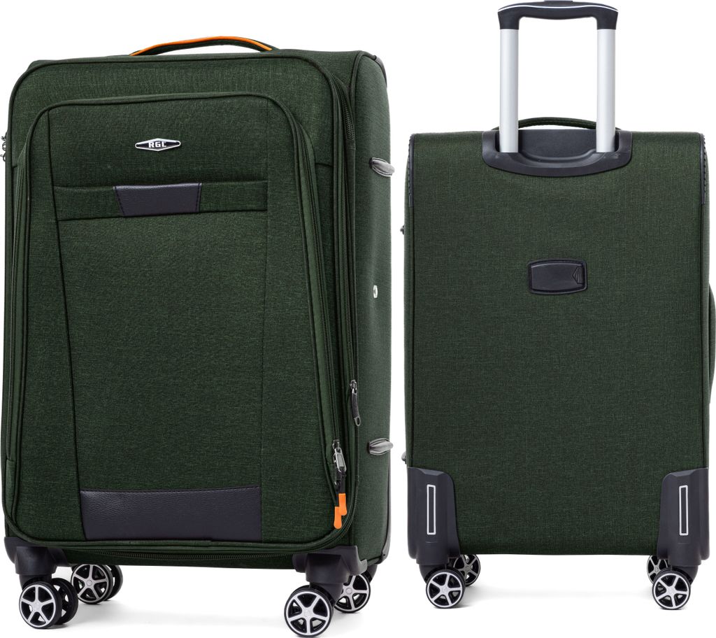 Two suitcases shown from different angles against a white background.