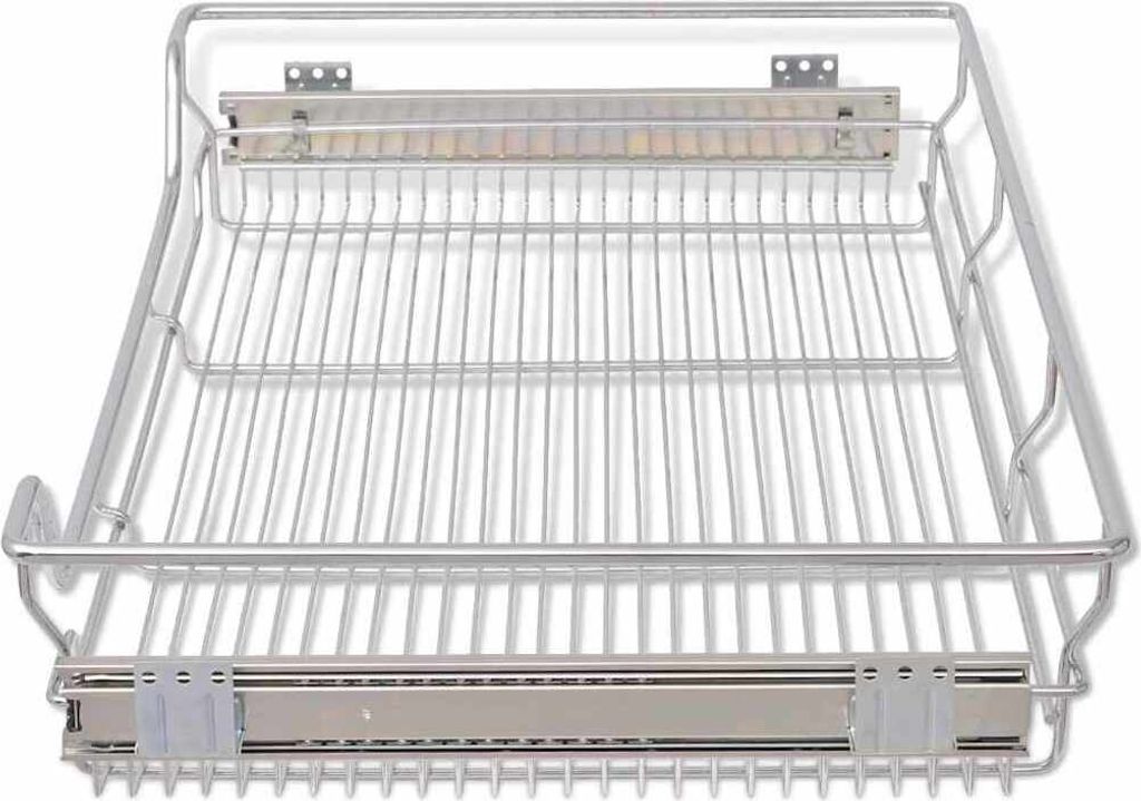 vidaXL Vestavná zásuvka Výsuvný koš 2 ks Stříbrná 800 mm Obrázek produktu 5