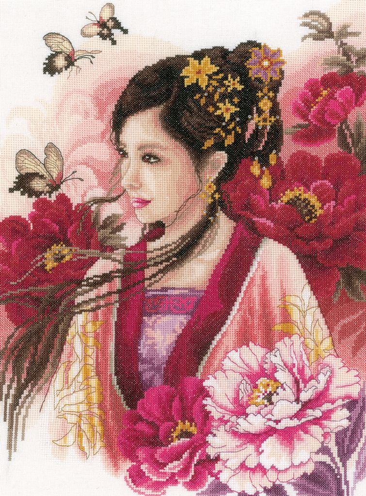 Lanarte PN-0170199 Asiatische Frau in Rosa Kreuzstichpackung