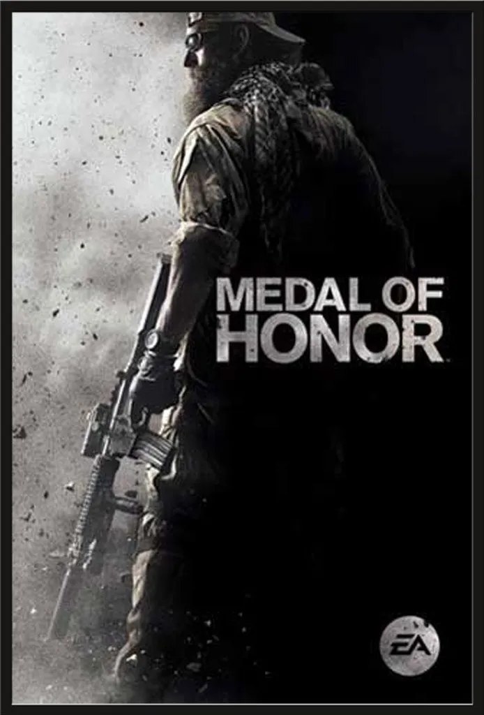 Cadre avec affiche Medal Of Honor Calm en plastique noir et acrylique