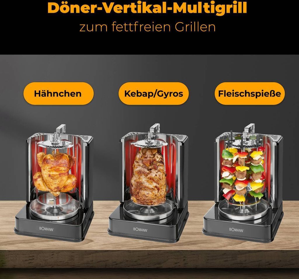Bomann® Döner-Vertikal-Multigrill | Multigrill Perfekt für Produktbild 2