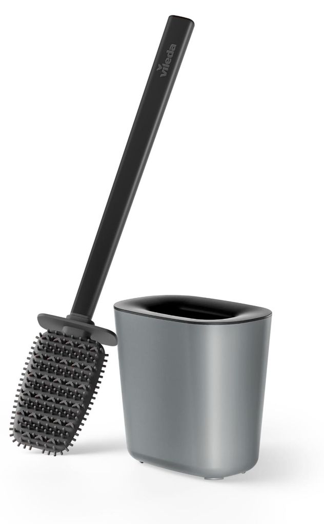 Vileda borstel met opvangbak, grijs, toiletset met Productafbeelding 