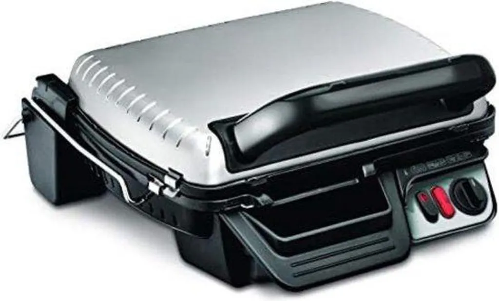 Grill de contact pour viandes et légumes argenté plaques 29,7 x 23 cm amovibles