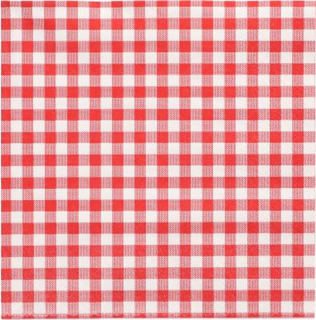 Servietten, 3-lagig 1/4-Falz 33 cm x 33 cm rot "Vichy Karo" Produktbild 