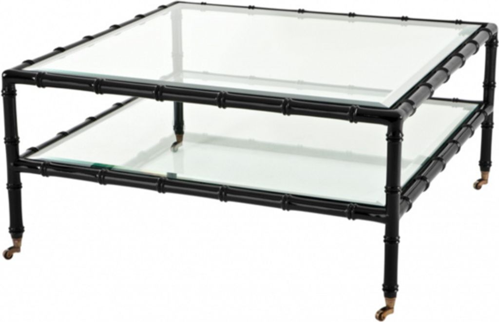 Casa Padrino Luxus Art Deco Designer Teakholz Couchtisch Schwarz - Wohnzimmer Salon Tisch - Luxus Qualität