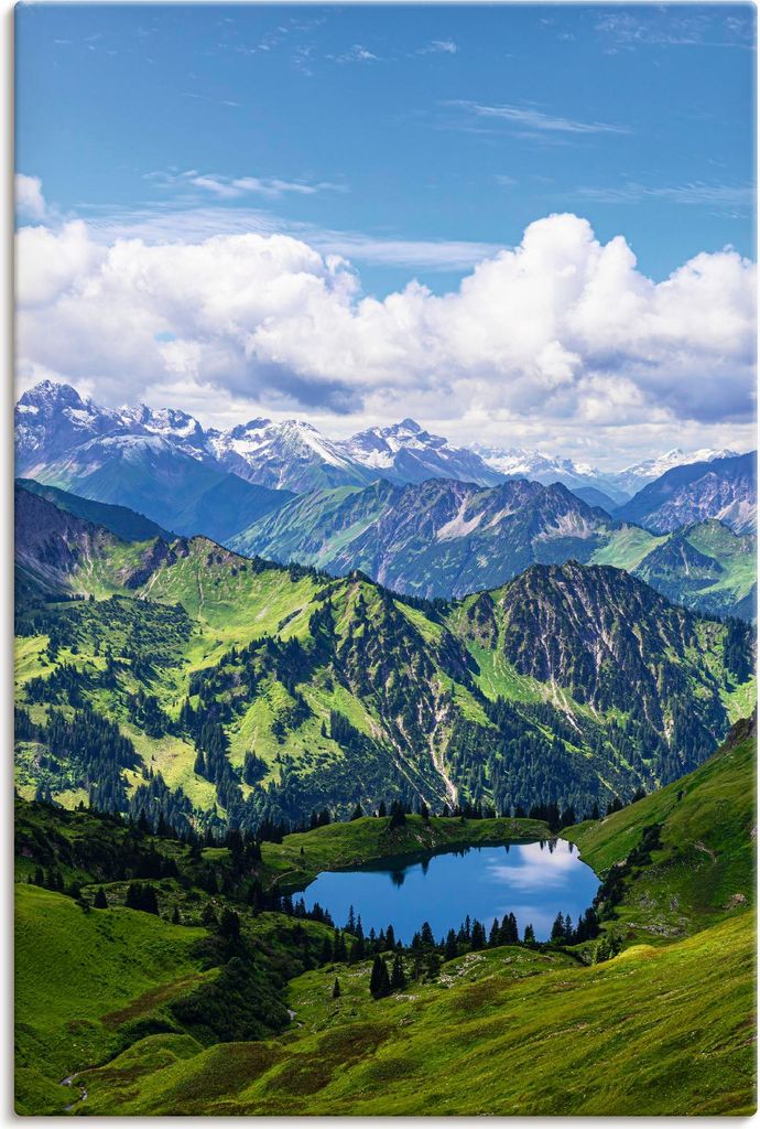 ARTland Leinwandbild Nebelhorn bei Obersdorf Alpen Seealpsee Größe: 40x60 cm