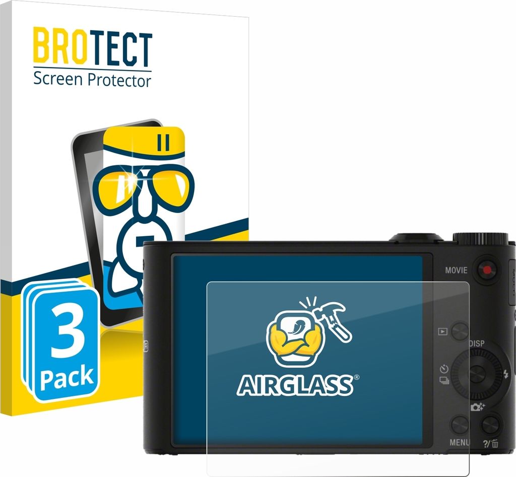 3x BROTECT Schutzglas für Sony Cyber-Shot DSC-WX300 / WX350 Schutzfolie Panzer Folie Glas Display Schutz klar