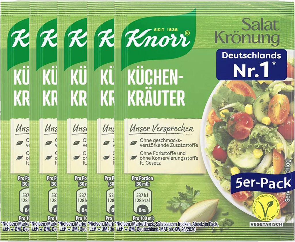 Knorr Salatkrönung erbe da cucina condimento trasparente 5x Immagine del prodotto 