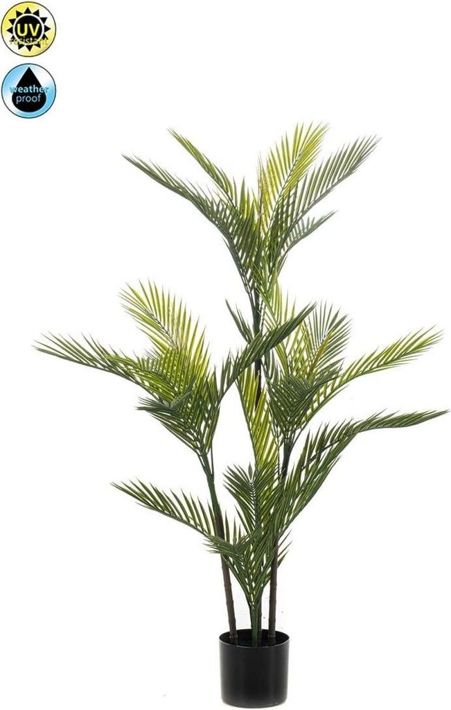 artplants.de Kunst Arecapalme BAKMER, crossdoor, 120cm - Künstliche Goldfruchtpalme