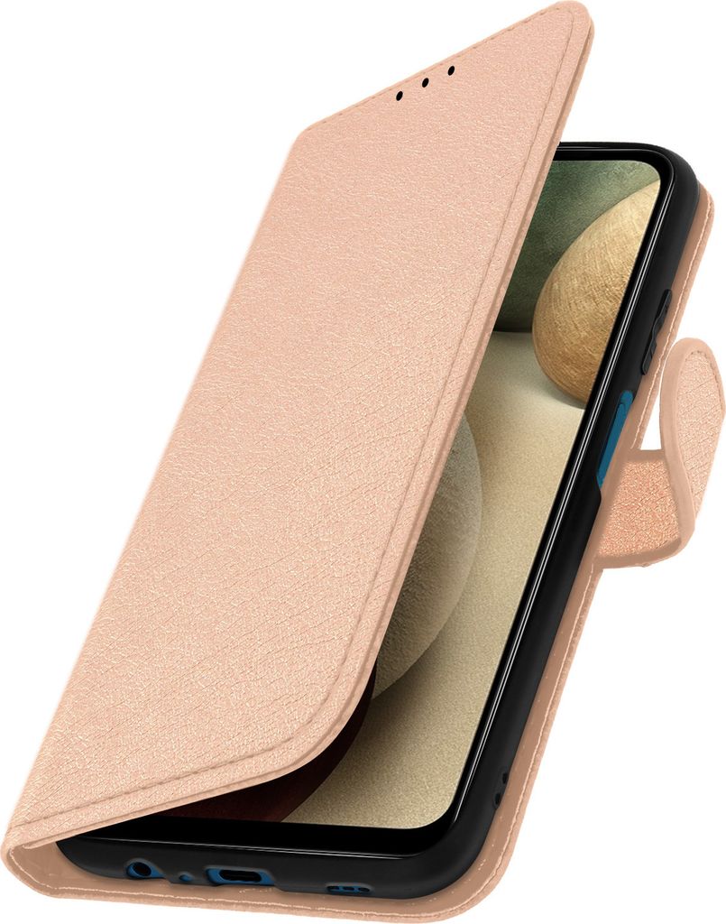 Etui Kunstleder mit Standfunktion für Samsung Galaxy A12 - Rosegold
