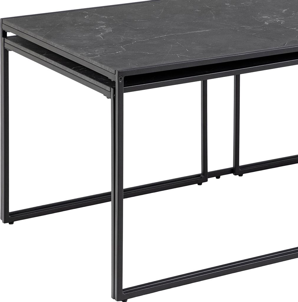 Infinity Couchtisch Set mit 3 Stk. schwarzer Marmordruck, Produktbild 
