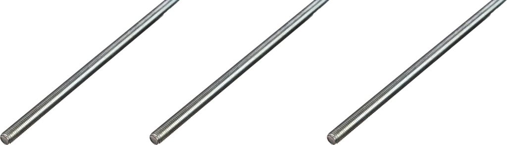 Alberts 3 x Gewindestange, Stahl roh, Gewinde M20, Länge 1 m, galvanisch blau verzinkt