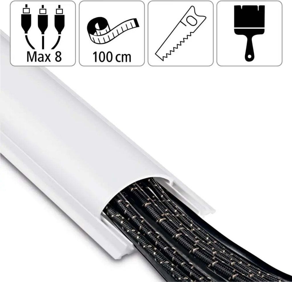 hama halbrund PVC Kabelkanal 100,0 cm weiß Produktbild 9