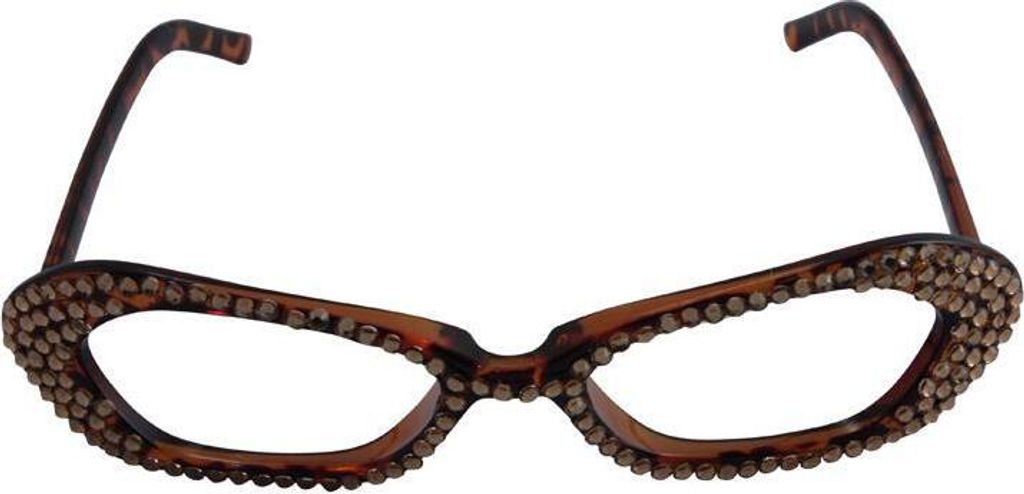 glitzernde Partybrille - braungelb & braungelb-transparent gemustert - Spaßbrille
