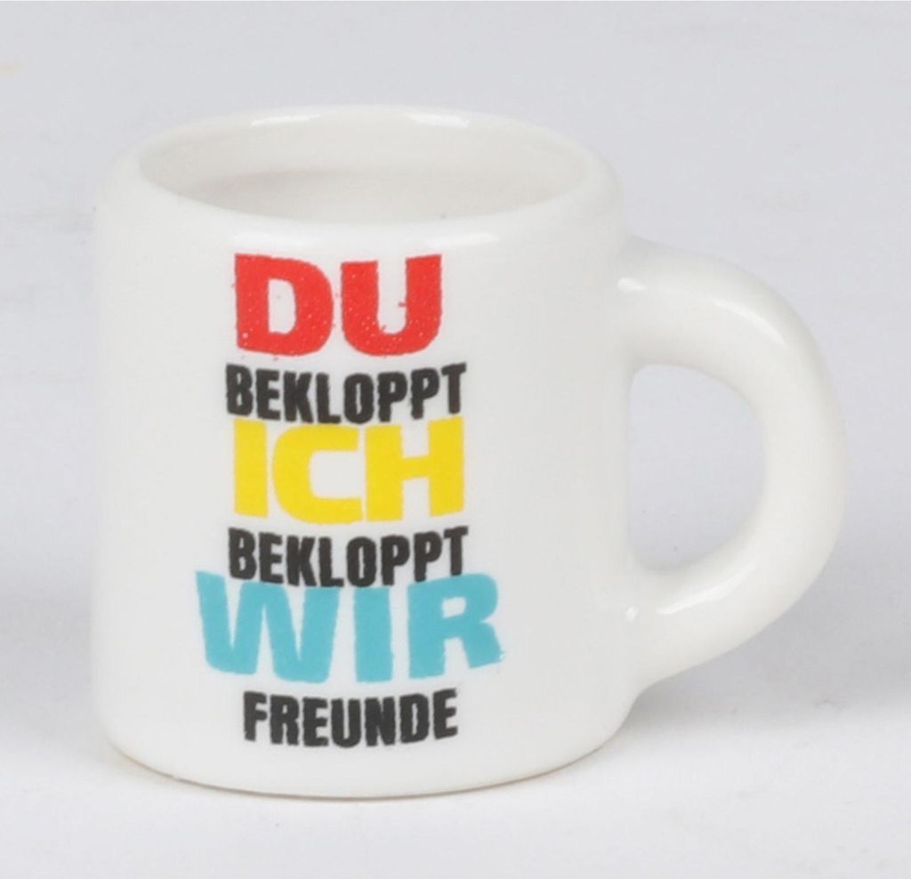 Mini Tasse mit Magnet 3 × 4 × 3 cm – Kühlschrankmagnet mit Sprüchen, dekorativer Magnet für Kühlschrank oder Magnetwand