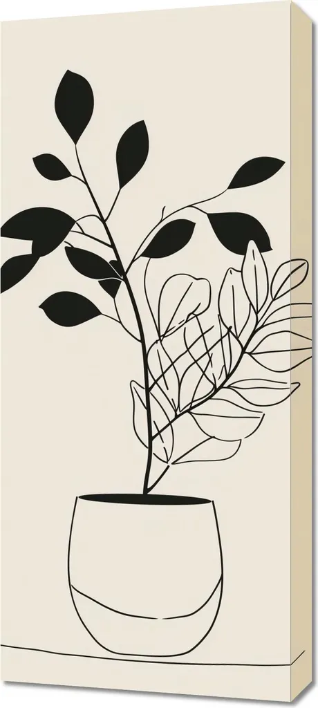 Quadro Design Moderno 40x90 cm: Vasi da Fiori Minimal per Casa