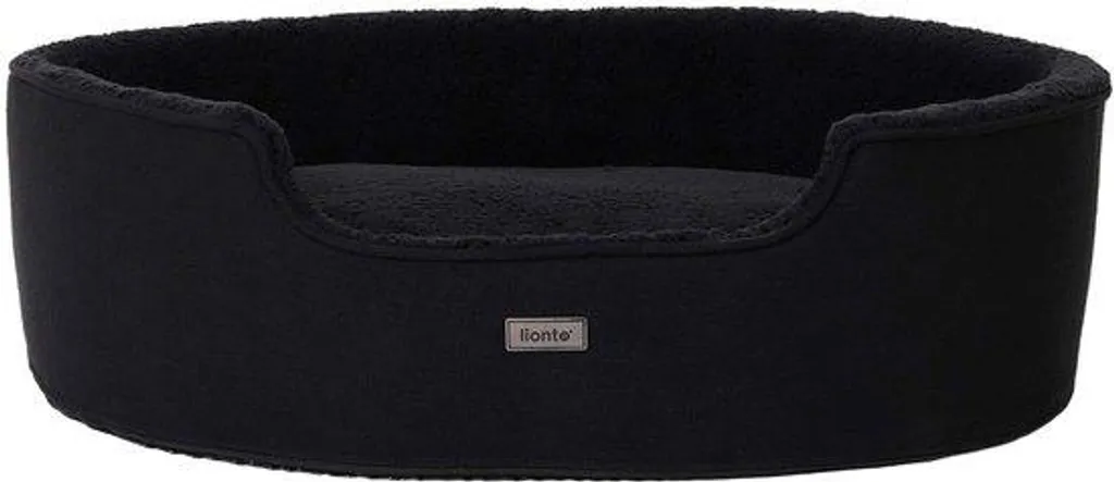 Lit pour chien réversible 83 x 63 cm noir en peluche avec housse lavable