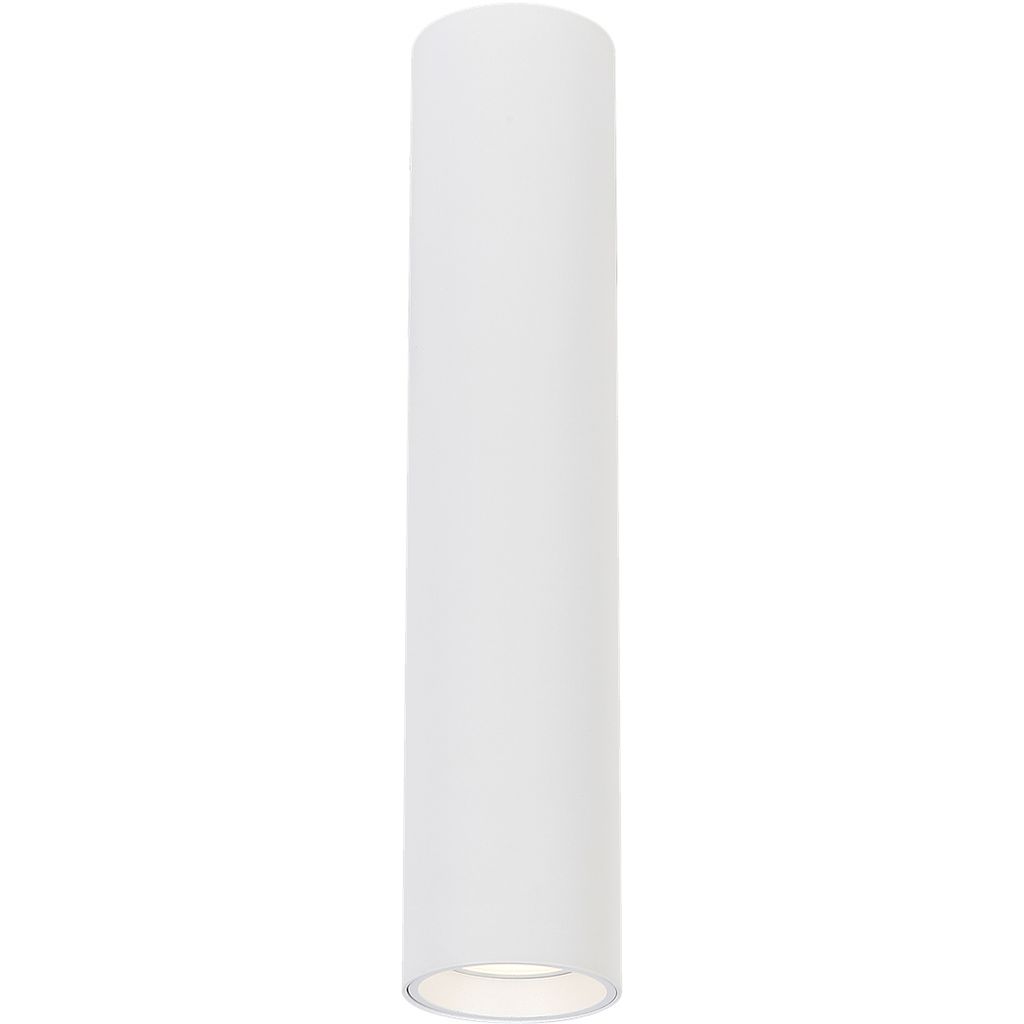 A white cylindrical light fixture against a white background.