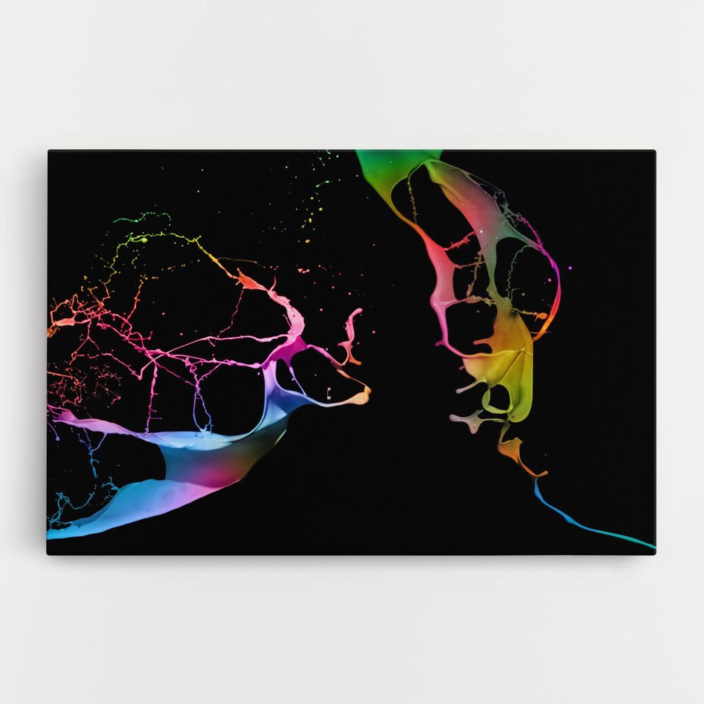 ARTHUB Leinwandbild 40x60 cm, Paint Splashes | Wohnzimmerdekoration, Hängende Bilder, Wanddekoration, Heimdekoration, Abstrakte, Lebendige Farben