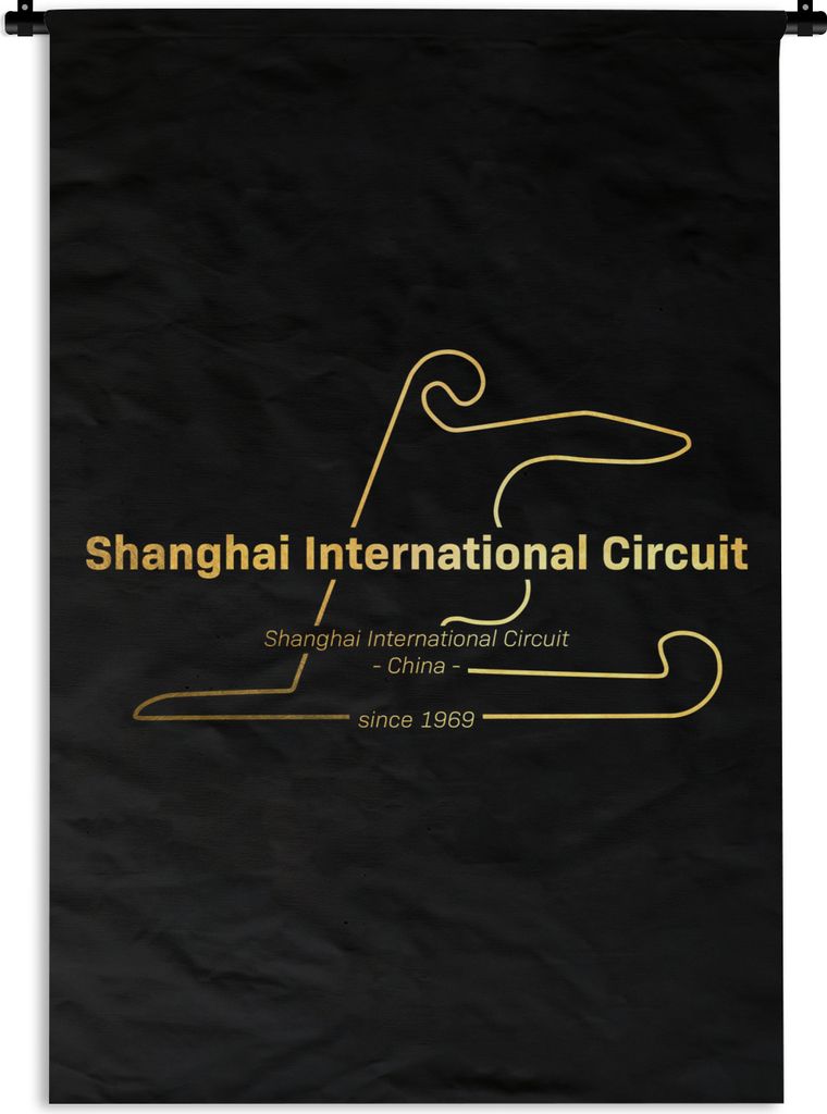 MuchoWow Wandteppich Wandbehang China - F1 - Rennstrecke 120x180 cm Tapisserie Dekoration Wandtuch - Schlafzimmer - Dekorationen für das Haus