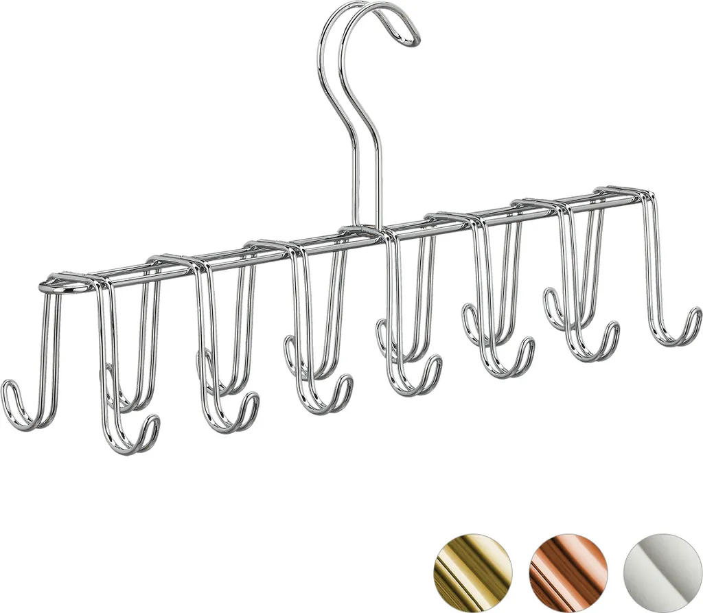 Relaxdays Set 4 Portacinture Argento: Regalo Utile per la Casa