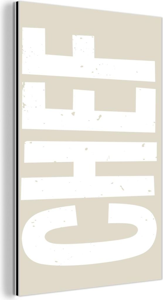 MuchoWow Wanddekoration Metall Metallbild Wandkunst 80x120 cm Weiß - Koch - Dekoration - Japandi MuchoWow Aluminium Gemälde - Bilder