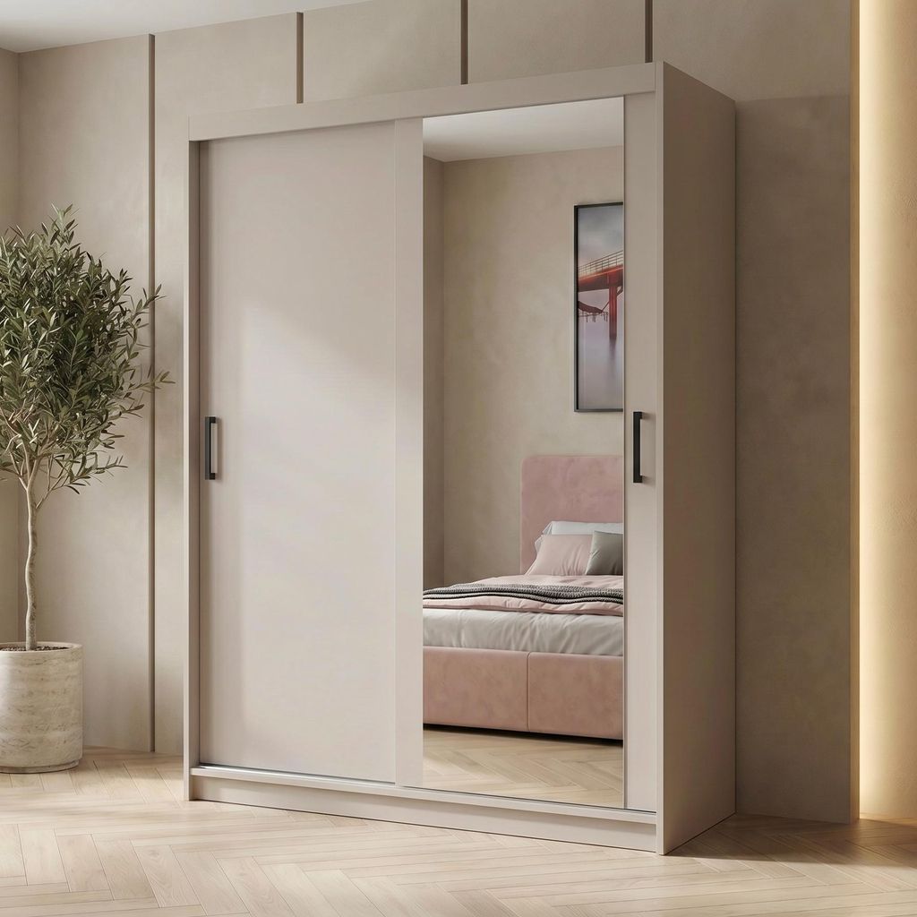 BEAUTYSOFA | Schwebetürenschrank HELA 120 cm Kaschmir – Produktbild 