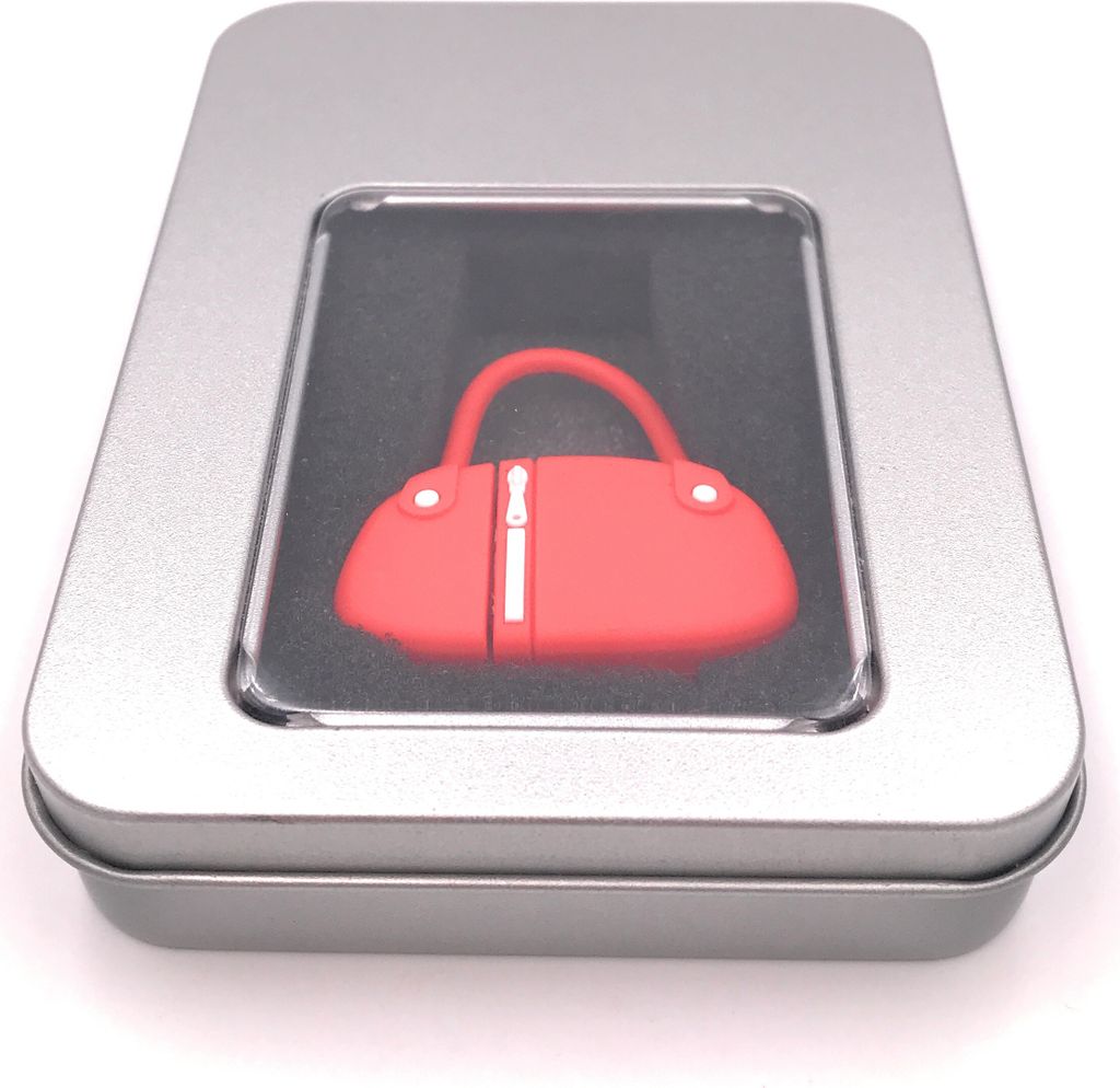 Onwomania Handtasche in rot Damen USB Stick in Alu Geschenkbox 64 GB USB 3.0