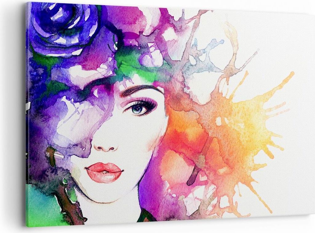Bild auf Leinwand - Leinwandbild - Frau Abstraktion - 120x80cm - Wand Bild - Wanddeko - Wandbilder - Leinwanddruck - Bilder - Kunstdruck - Wanddeko...