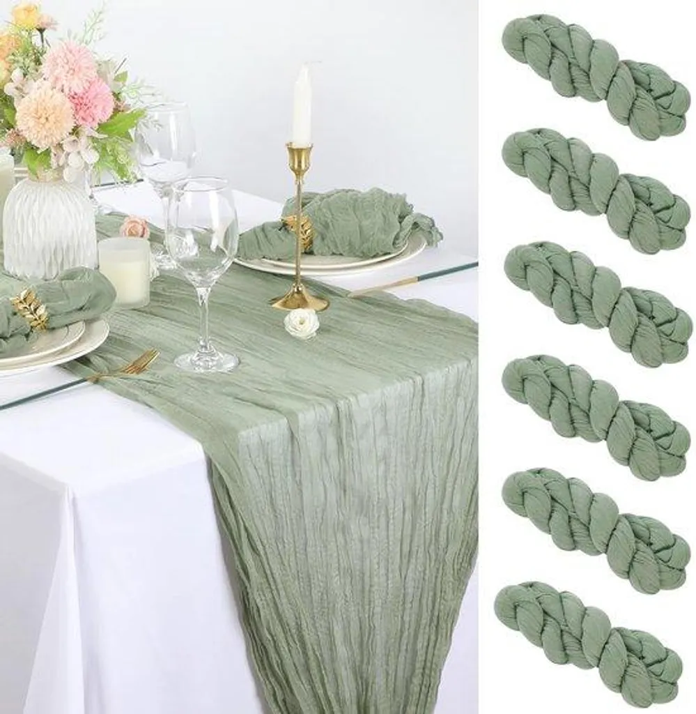 Serviettes de table vert foncé en mousseline bio - Pack de 48 unités