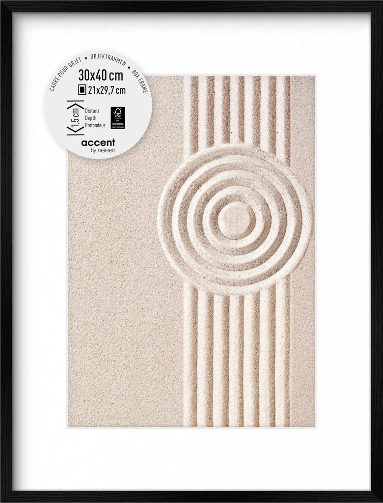accent by nielsen Holz Bilderrahmen Aura, 30x40 cm, Schwarz
