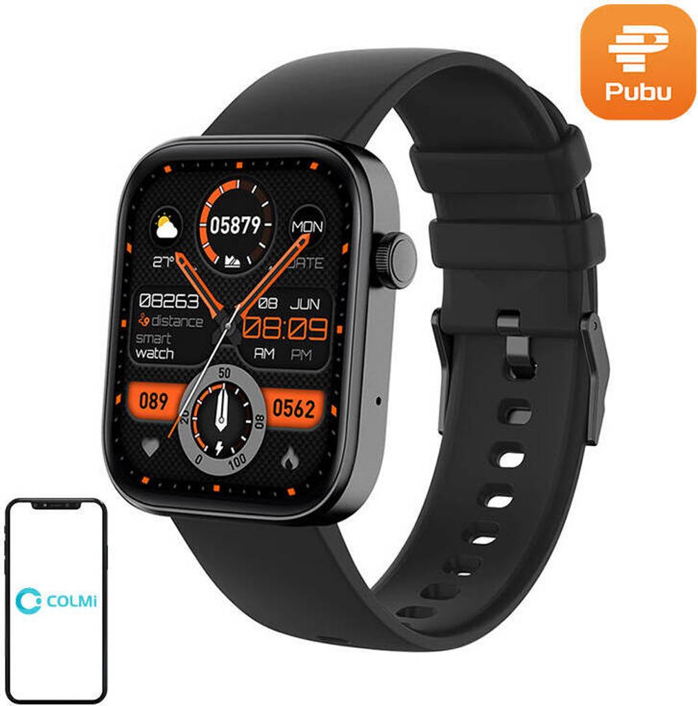 Colmi - P71 ZWART - Smartwatch Productafbeelding 