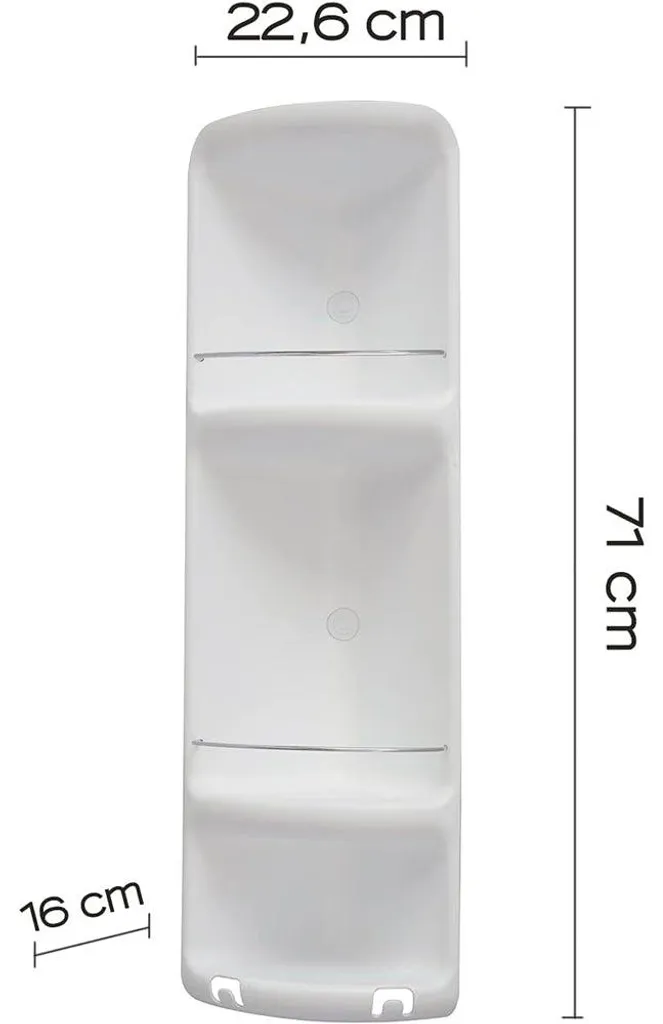 Rangement douche d'angle Caesar 7081 blanc, tablette 71 cm de haut